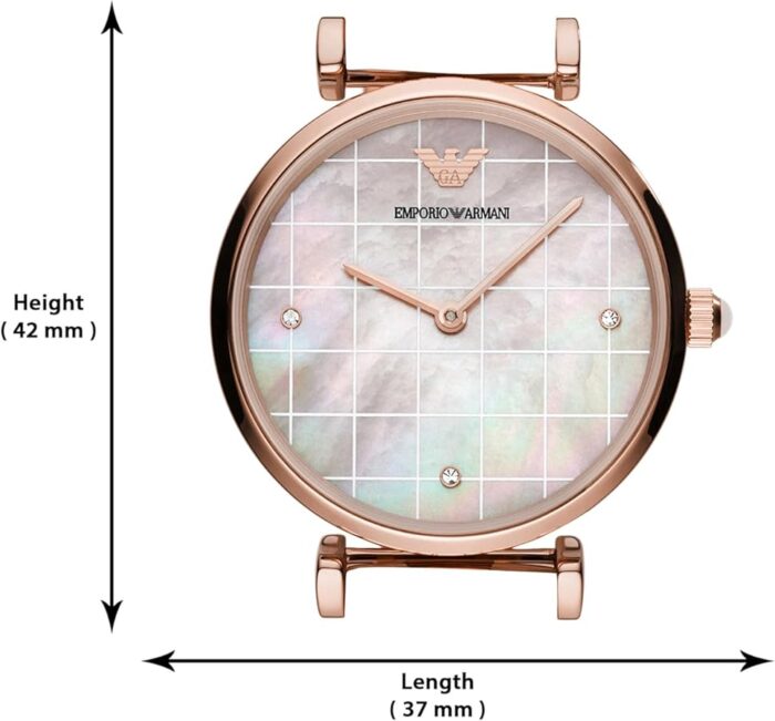 Emporio Armani Gianni T Bar Quartz Mother of Pearl Dial Rose Gold Steel Strap Watch For Women - AR11385 - Image 5